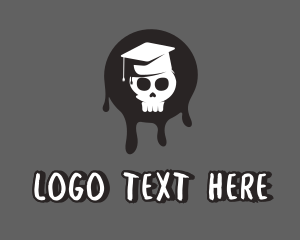 Horror - Skull Graduation Hat logo design