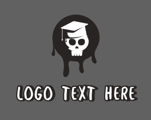 Bone - Skull Graduation Hat logo design