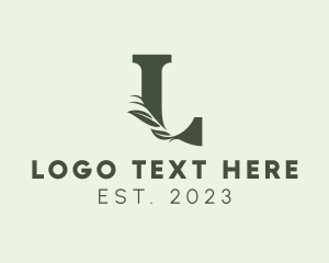 Botanical - Green Luxury Botanical Letter L logo design