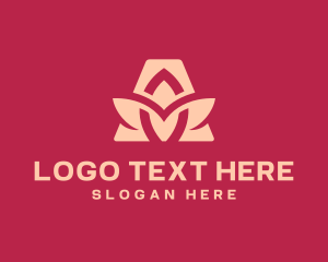 Botany - Flower Petals Letter A logo design