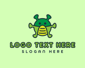 Coughing - Green Virus Face Mask logo design