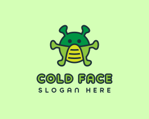 Green Virus Face Mask logo design