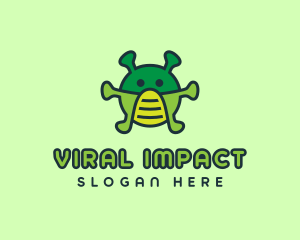 Infection - Green Virus Face Mask logo design