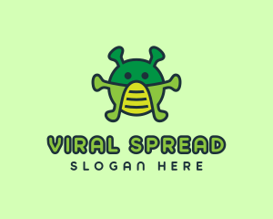 Infection - Green Virus Face Mask logo design