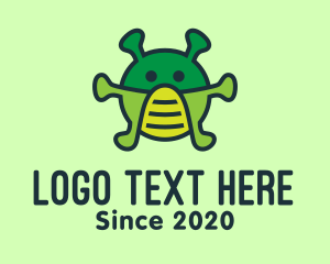 Green - Green Virus Face Mask logo design