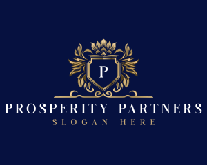 Wealth - Luxury Crown Shield logo design