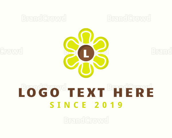 Tennis Ball Flower Logo