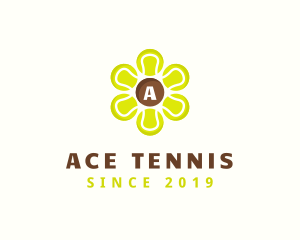 Tennis - Tennis Ball Flower logo design