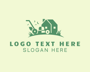 Field - House Lawn Mower Trimming logo design