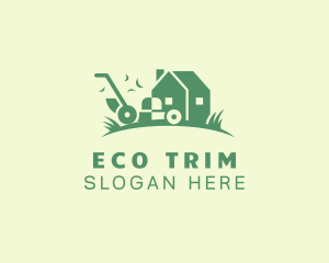 House Lawn Mower Trimming logo design