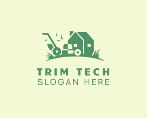 House Lawn Mower Trimming logo design