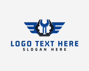 Hardware Store - Gear Mechanic Wings logo design