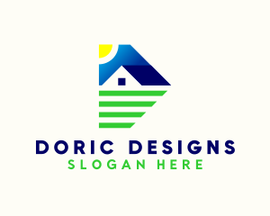 Housing Farm Field Letter D logo design