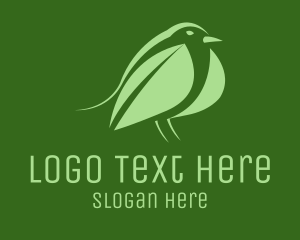 Blue Parrot - Green Leaf Bird logo design