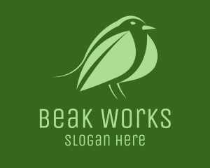 Green Leaf Bird logo design