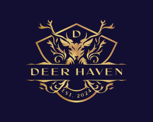 Deer Floral Royalty logo design