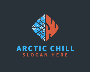 Freezing - Ice Fire Thermal logo design