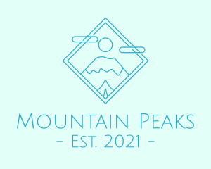 Himalayas - Monoline Snowy Mountain Peak logo design