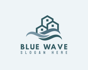 Blue Resort Wave logo design