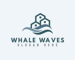 Blue Resort Wave logo design