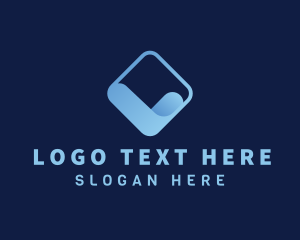 Firm - Blue Wave Letter V logo design