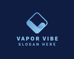 Blue Wave Letter V logo design