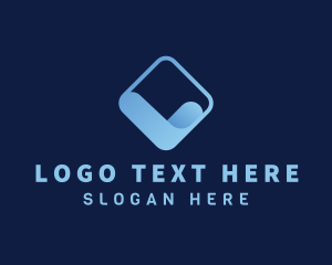 Startup - Blue Wave Letter V logo design