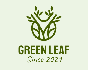 Minimalist Green Tree  logo design