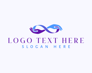 Humanitarian - Infinity Loop Hands logo design