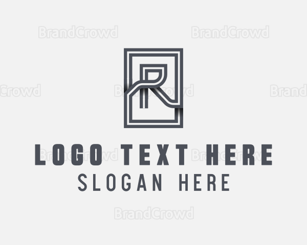 Square Frame Business Letter R Logo