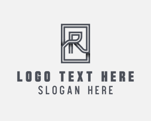 Commerce - Square Frame Business Letter R logo design