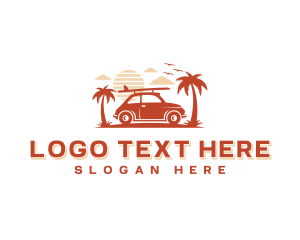Palm Tree - Car Surfing Vacation logo design
