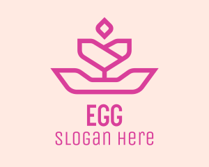 Organic Products - Pink Spring Tulip logo design