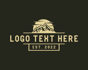 Hiker - Retro Mountain Summit logo design