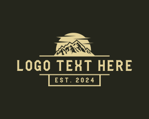 Camper - Retro Mountain Summit logo design