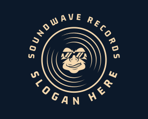 Record - Monkey Vinyl Record logo design