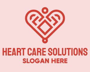 Red Geometric Heart  logo design