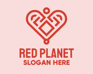 Red Geometric Heart  logo design