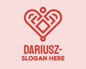 Dating Site - Red Geometric Heart logo design