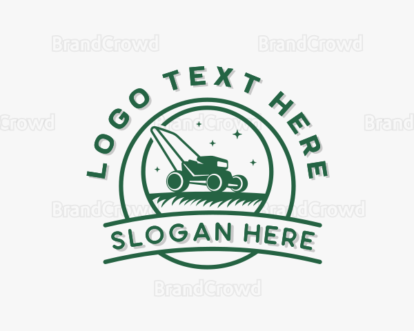 Lawn Care Landscaping Mower Logo