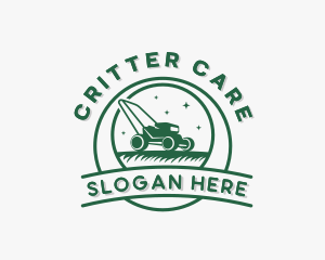 Lawn Care Landscaping Mower logo design