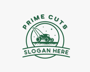 Lawn Care Landscaping Mower logo design