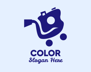Shopper - Violet Camera Push Cart logo design