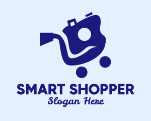 Shopper - Violet Camera Push Cart logo design