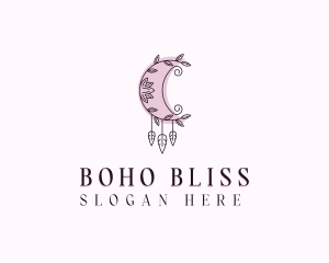 Boho Dreamcatcher Moon logo design