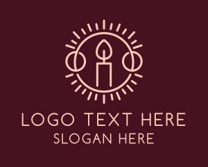 Spiritual - Candle Home Decoration logo design