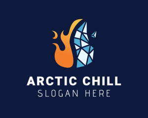 Ice - Split Fire Ice logo design