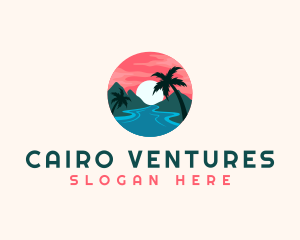 Tropical Island Resort logo design