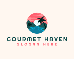 Tropical Island Resort logo design