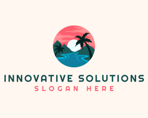 Tropical Island Resort logo design